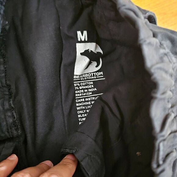 Bear Bottom Denim Joggers Mens Medium Black Slim Cuffed - Picture 6 of 9